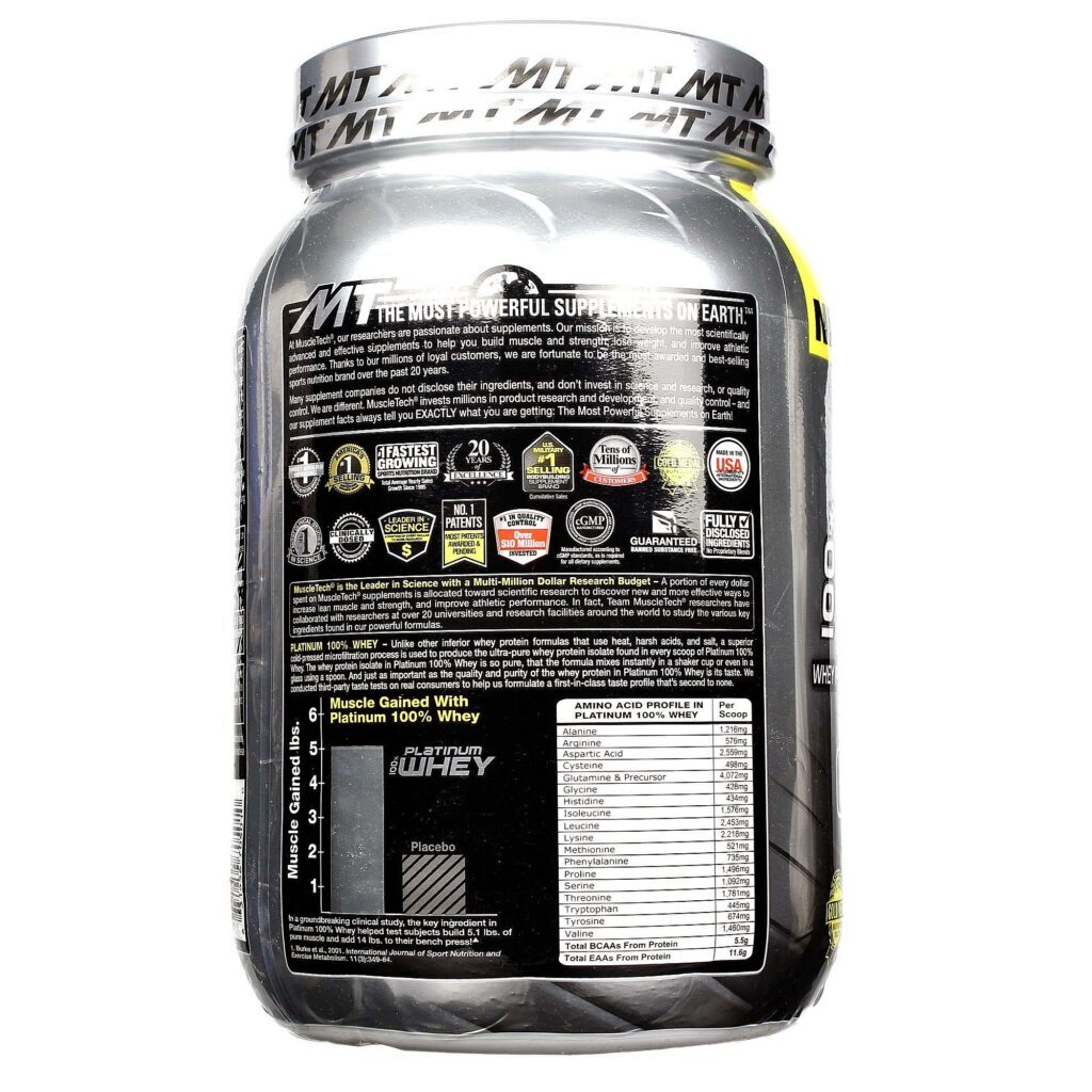 MuscleTech Platinum 100% Whey Chocolate de Leite Supremo 910g (2lbs) - Imagem 3
