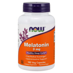 Now Foods Melatonina 3 mg - 180 Cápsulas Vegetais para Sono Profundo