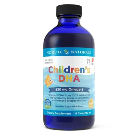 Nordic Naturals Infantil DHA Líquido Morango 8 fl oz (237mL)