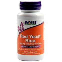 Now Foods Extrato de Levedura de Arroz Vermelho 60 Cápsulas Vegetarianas - Saúde Cardiovascular