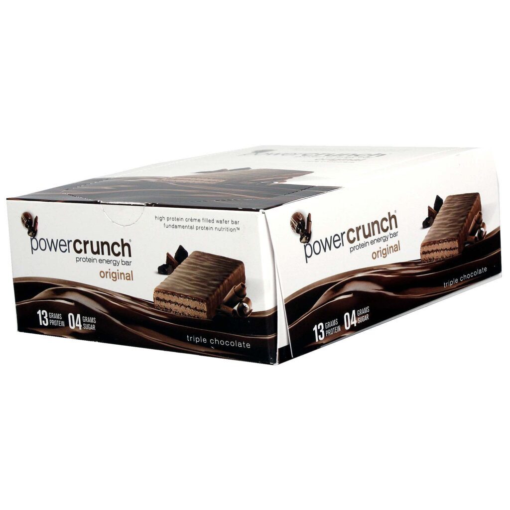 Power Crunch Bar Chocolate Triplo BioNutritional Research Group 12 Barras | Lanche Proteico Sabor Intenso