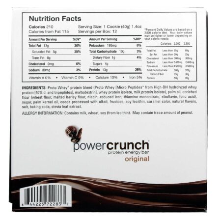 Power Crunch Bar BioNutritional Research Group Chocolate Triplo 12 Barras - Image 2