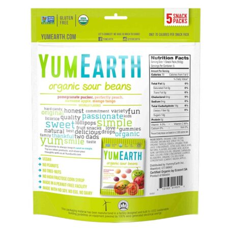 Yummy Earth, Jujuba de Grãos Azedos - 5-2,5 oz Pacote de Lanche - Image 2