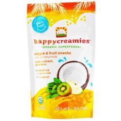 Happy Bebê Creamies Maçã Feliz Espinafre Ervilha e Kiwi 227g - Lanche Saudável para Bebês