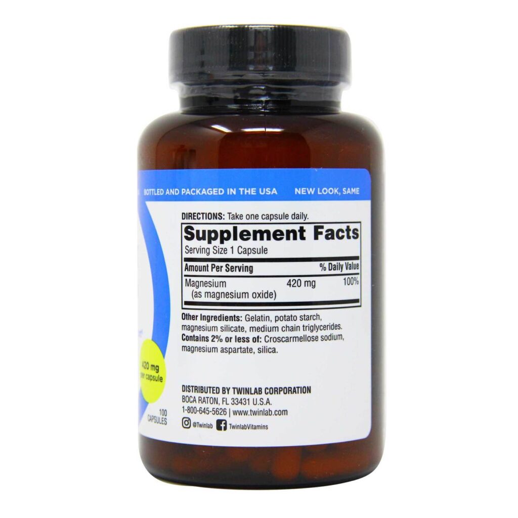 Twinlab Magnésio - 100 Cápsulas: Saúde e Energia para o Seu Dia a Dia - Imagem 3