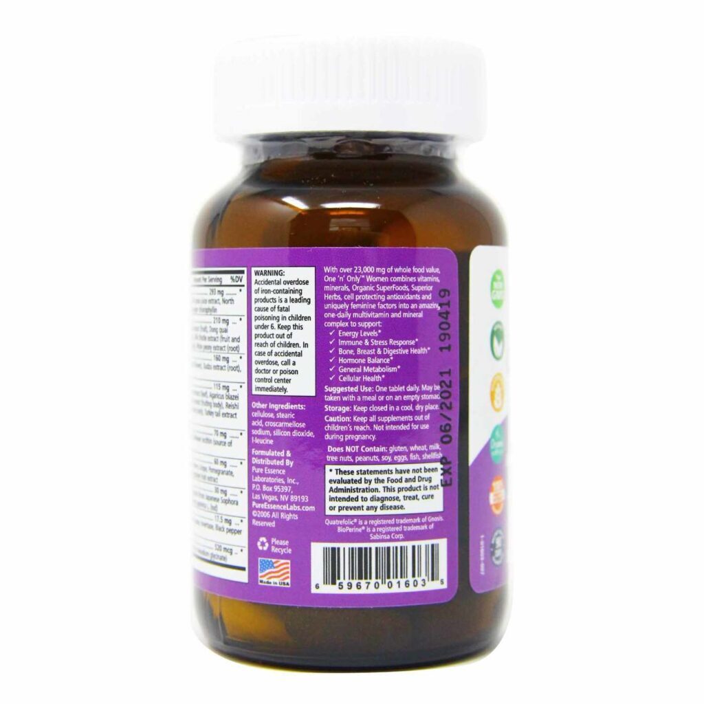 Pure Essence Labs Multivitamínico para Mulheres 30 Tabletes - Saúde e Energia Essenciais - Imagem 4