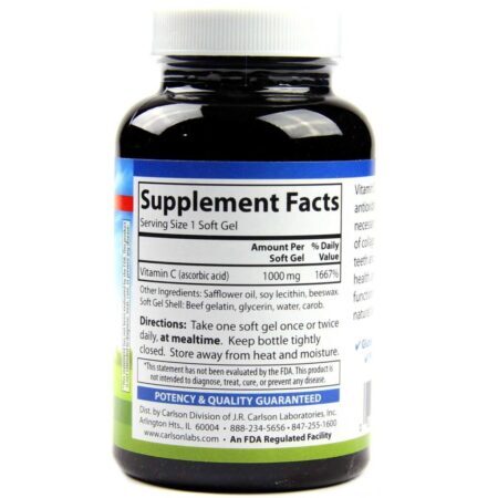 Carlson Labs C Gel 1000 mg Vitamina C - 100 Cápsulas em Gel - Imagem 2