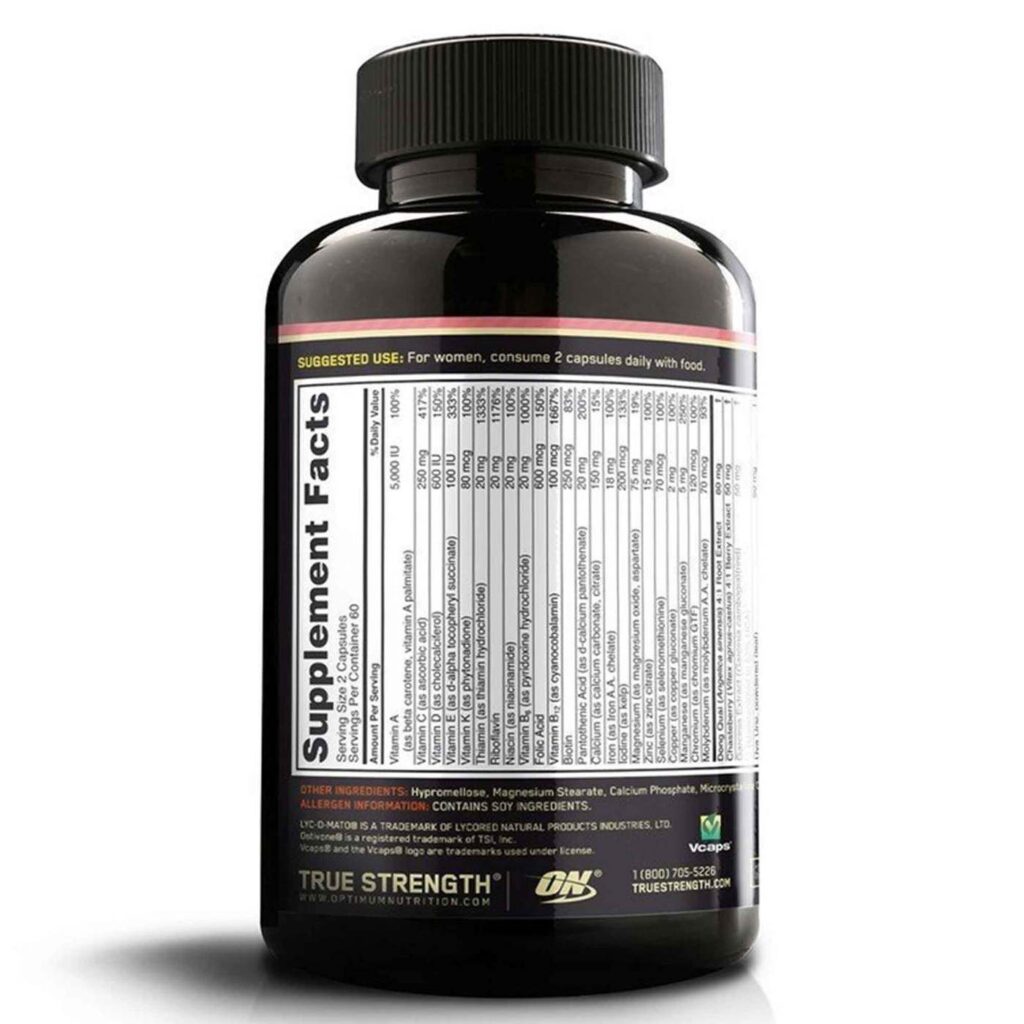 Opti-Women Optimum Nutrition 120 Cápsulas: Multivitamínico Essencial para a Saúde da Mulher no Brasil - Imagem 2