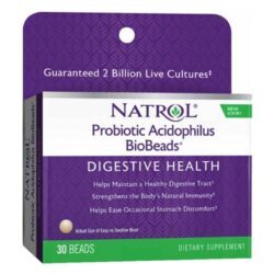 Natrol BioBeads Probiótico Acidophilus – 30 Mini Cápsulas para Saúde Intestinal