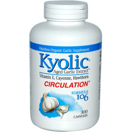 Kyolic, Formula 106 com Vitamina E & Pimenta de Caiena - 300 Cápsulas