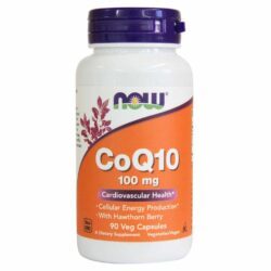 CoQ10 100mg com Baga de Espinheiro Now Foods 90 Cápsulas Vegetarianas - Energia e Antioxidante