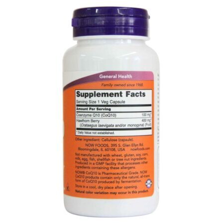 CoQ10 100mg com Baga de Espinheiro Now Foods 90 Cápsulas Vegetarianas - Energia e Antioxidante - Imagem 3