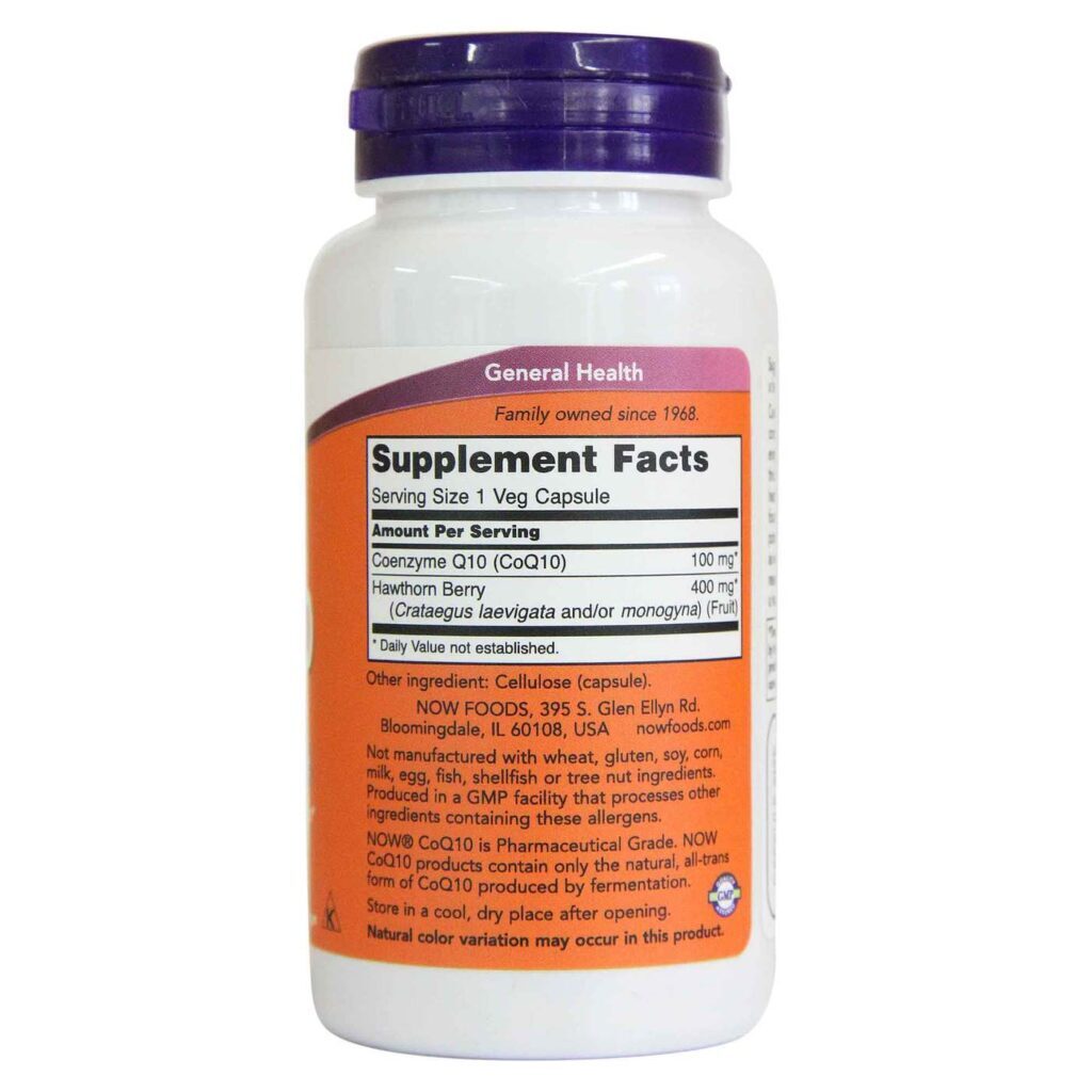 CoQ10 100mg com Baga de Espinheiro Now Foods 90 Cápsulas Vegetarianas - Energia e Antioxidante - Imagem 3