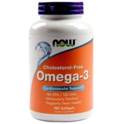 Ômega 3 Now Foods 180 EPA / 120 DHA Sem Colesterol 180 Cápsulas Gel