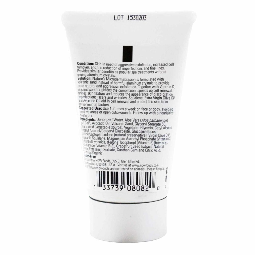 Now Foods Esfoliante Natural Microdermoabrasão Facial 59ml - Renovação Profunda da Pele - Imagem 2
