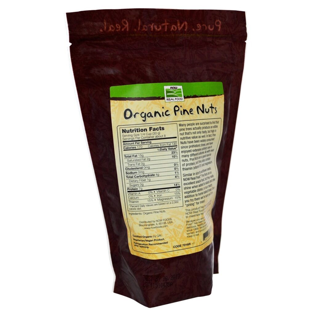 Now Foods Nozes de Pinho Orgânicas 227g - Sabor e Nutrição Essencial no Brasil - Imagem 2