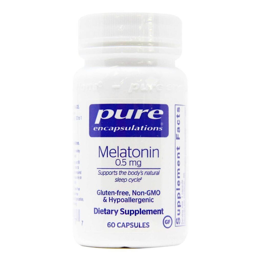 Melatonina 0,5 mg Pure Encapsulations 60 Cápsulas Vegetarianas: Sono Profundo e Repousante
