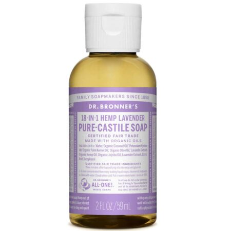 Dr Bronner Óleo de lavanda Pure Lavender Castela sabão 2 fl oz