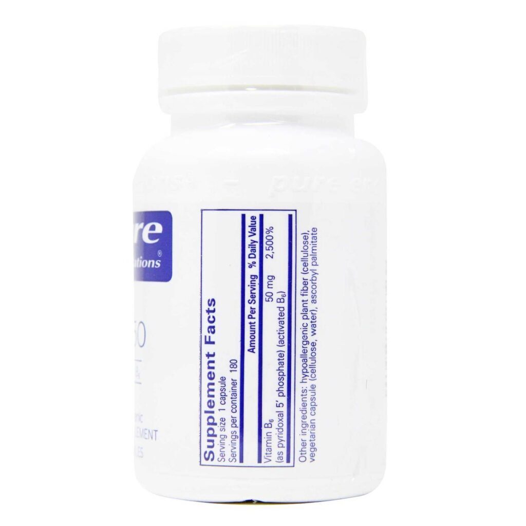 Vitamina B6 Pure Encapsulations P5P 50 - 180 Cápsulas: Essencial para o Bem-Estar - Imagem 3