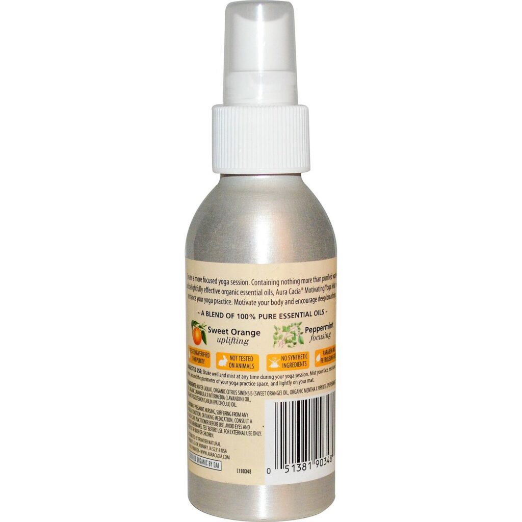 Aura Cacia Névoa Motivacional Ioga Laranja Doce Hortelã-Pimenta 118ml - Imagem 2