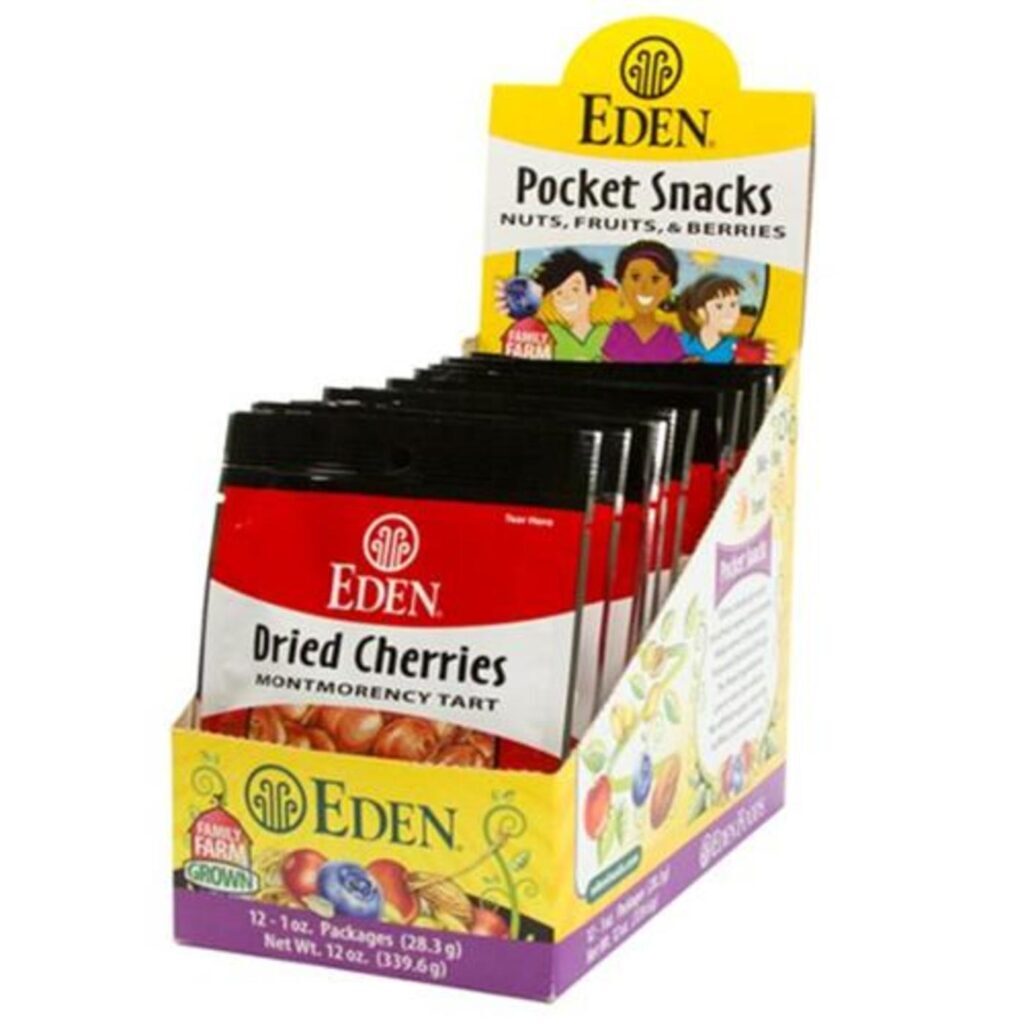 Eden Foods Lanche de Bolso Frutas Secas Orgânicas 12 Pacotes - Energia Natural