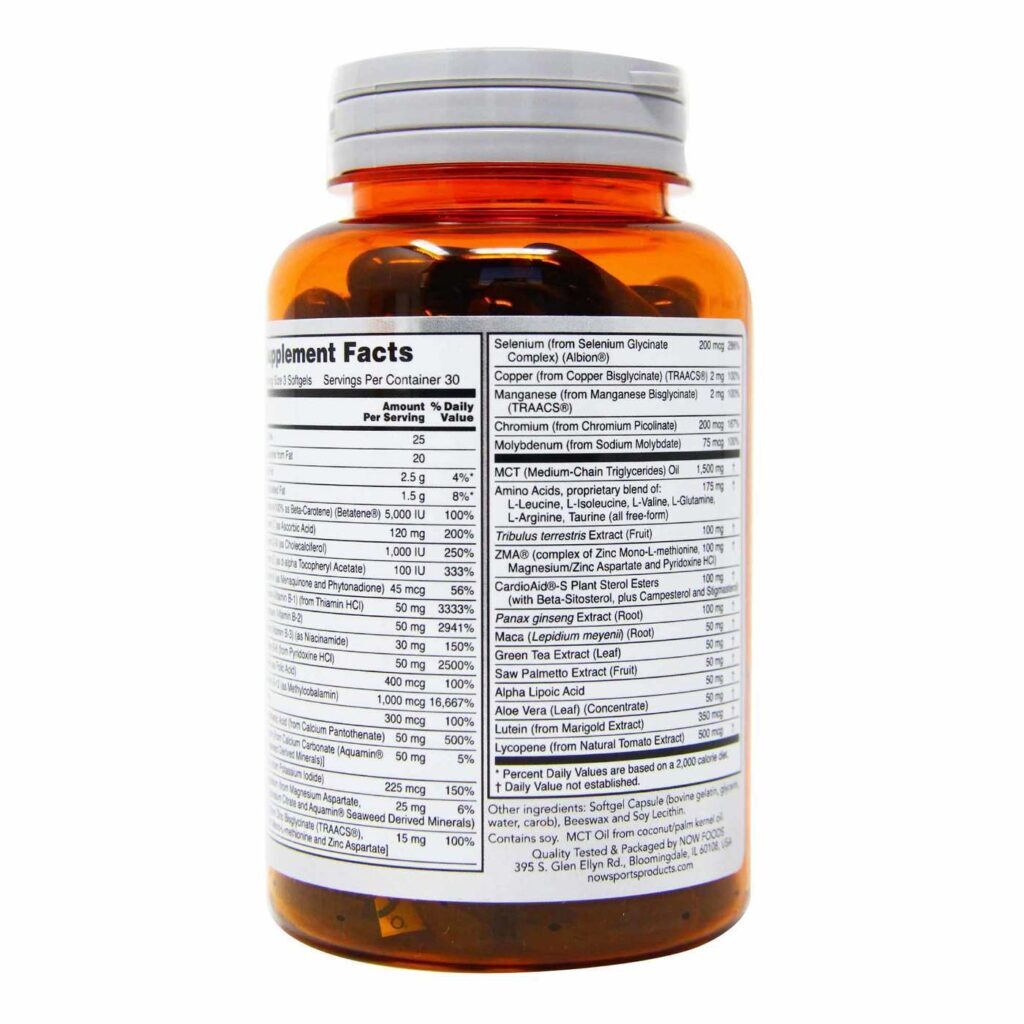 Multivitamínico Masculino Esportes Extremos Now Foods 90 Cápsulas - Performance e Recuperação - Imagem 4