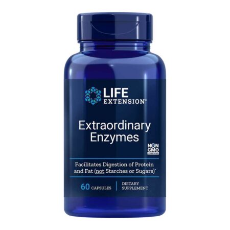 Life Extension, Enzimas Extraordinárias - Para Digestão de Proteínas e Gorduras - 60 Cápsulas