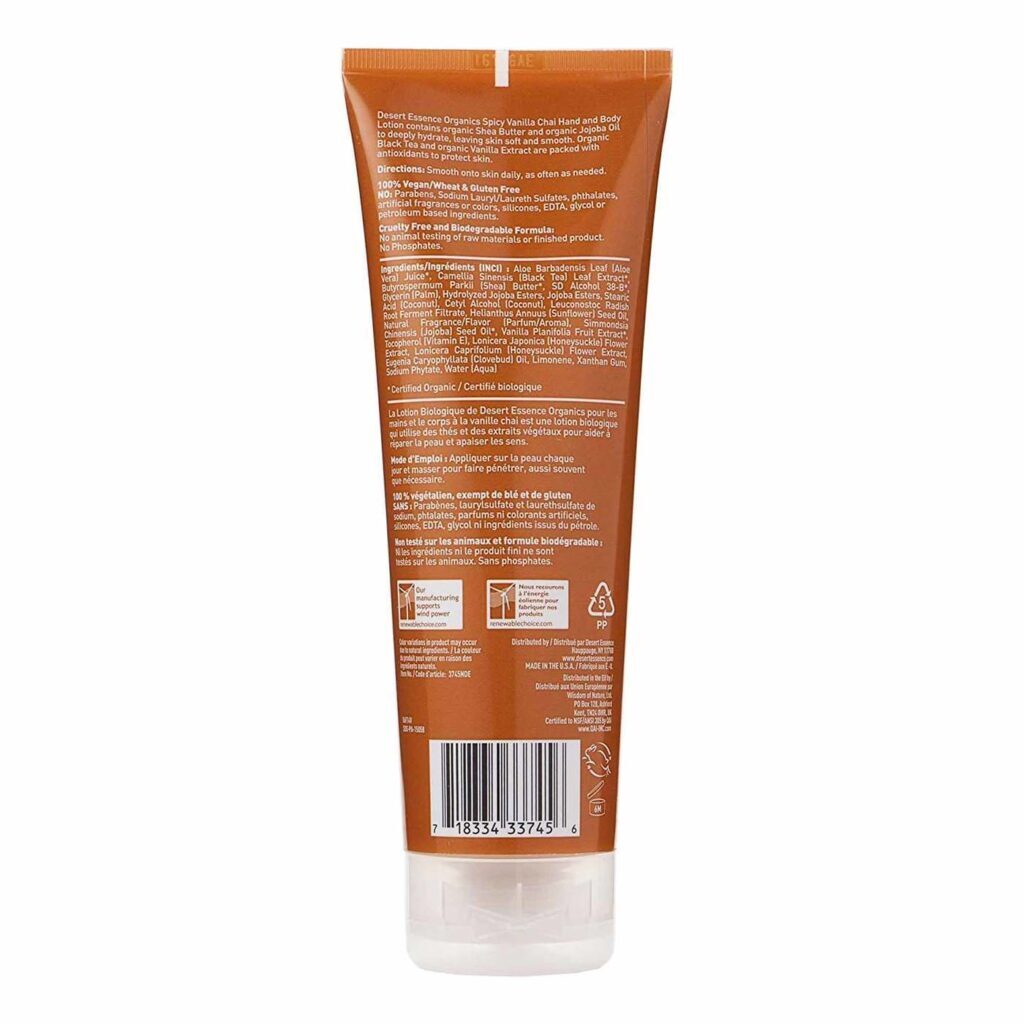 Loção Hidratante Desert Essence Vanilla Chai 237 ml - Pele Macia e Perfumada - Imagem 2