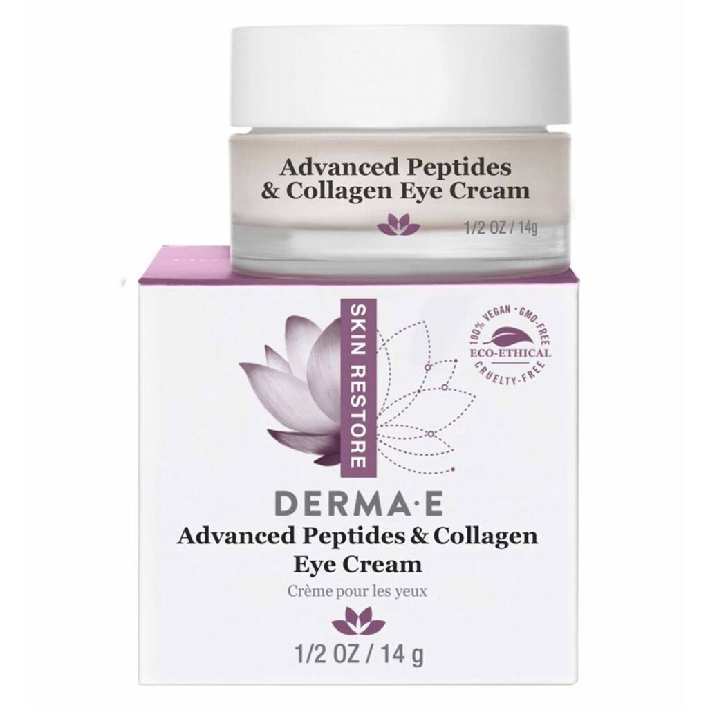 Derma E Creme Área Olhos Peptídeos e Colágeno 14g: Suaviza Rugas Profundamente