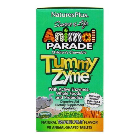 Nature's Plus, Animal Parade® Tummy Zyme™ Probiótico Infantil, Fruta Tropical - 90 Animais - Image 3