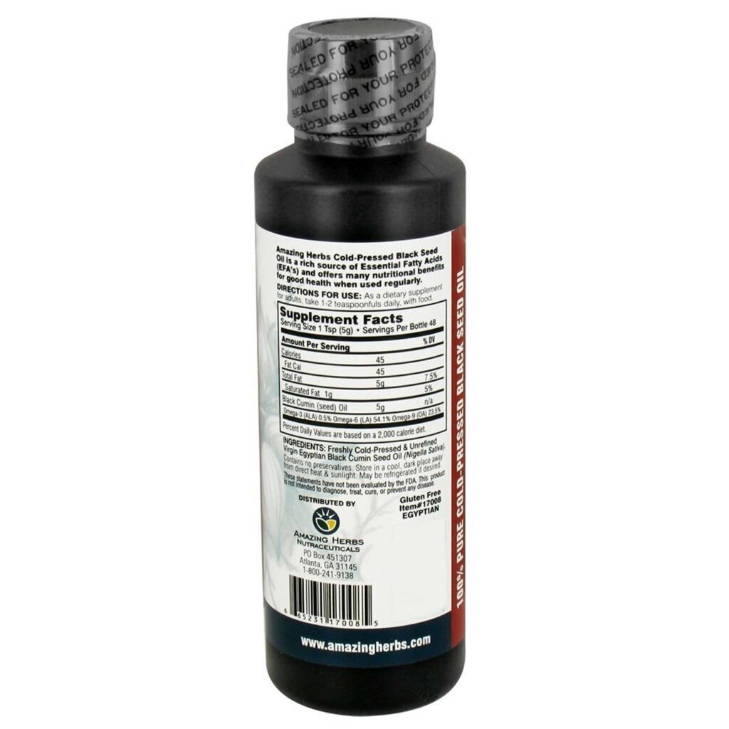 Amazing Herbs Óleo de Semente de Cominho Preto Egípcio - 240ml (8 fl oz) - Imagem 2