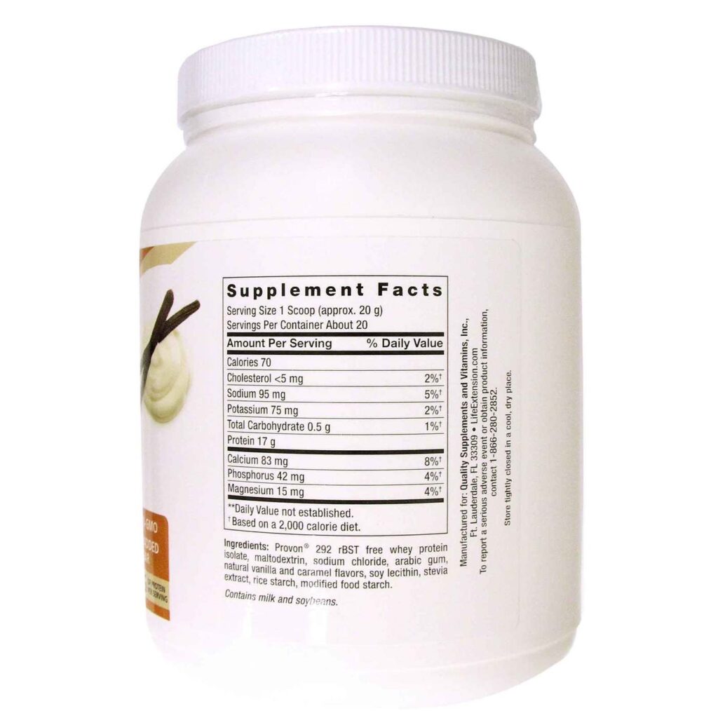 Life Extension Whey Protein Isolado Baunilha 403g - Pureza e Recuperação Muscular - Imagem 2