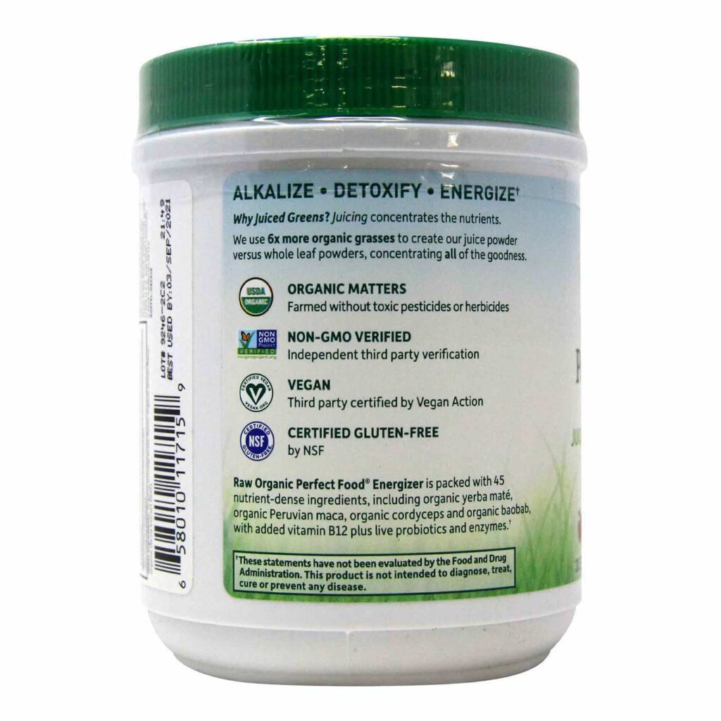Garden of Life Alimento Perfeito Energizer - 270g: Energia Natural para o seu Dia - Imagem 4