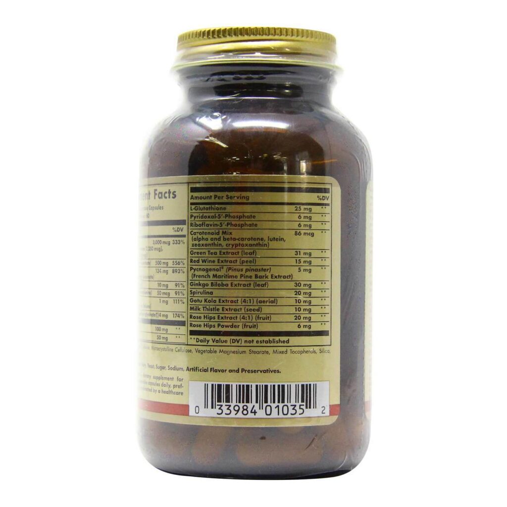 Solgar Fórmula Antioxidante Avançado - 120 Cápsulas Vegetarianas: Proteção Poderosa e Saúde Renovada - Imagem 3