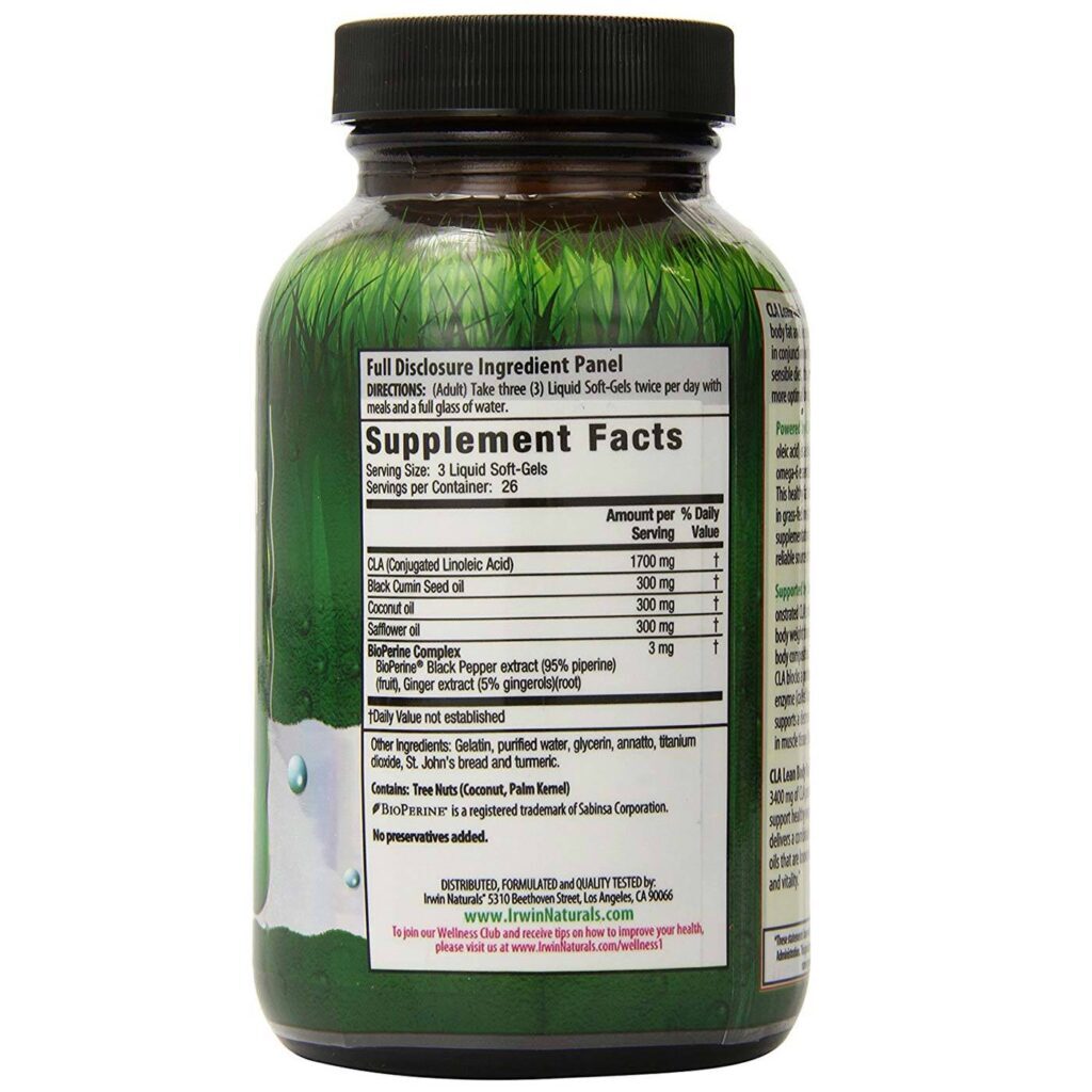 Irwin Naturals CLA Lean - 80 Cápsulas de Gel: Sua Aliada para Controle de Peso e Definição Muscular - Imagem 2