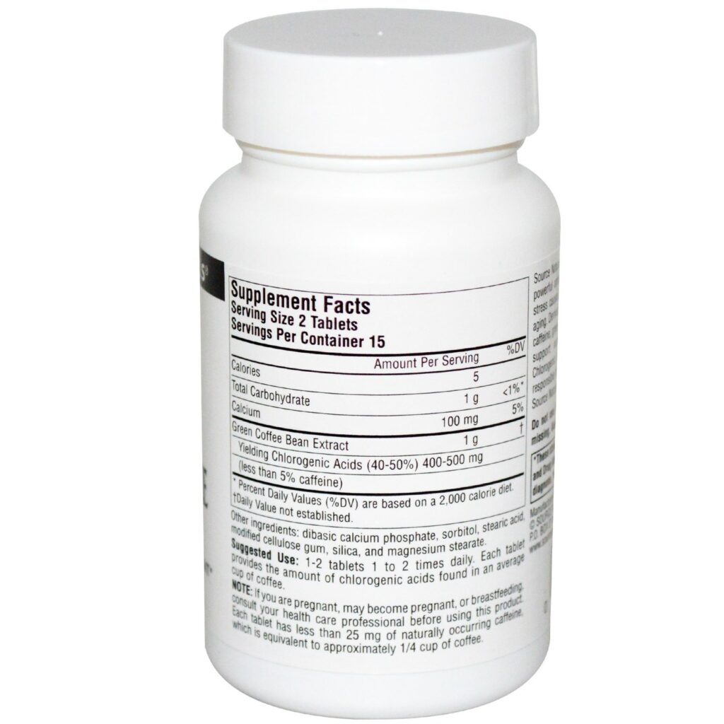 Source Naturals Extrato de Café Verde 500 mg - 30 Comprimidos: Seu Aliado para Mais Energia e Bem-Estar no Brasil - Imagem 2