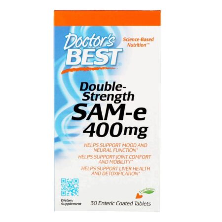 Doctor's Best, SAMe 400 mg Força Dupla - 30 Tabletes