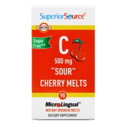 Superior Source Vitamina C 500 mg Cereja - 90 Tabletes Mastigáveis para Imunidade e Saúde