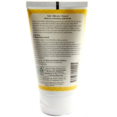 Burt's Bees, Baby Bee® 2 em 1 - Creme e Talco para Fraldas de Bebês - 4 oz (113g) - Image 2