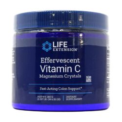 Life Extension Vitamina C Efervescente com Cristais de Magnésio - 180g - Imunidade e Bem-Estar