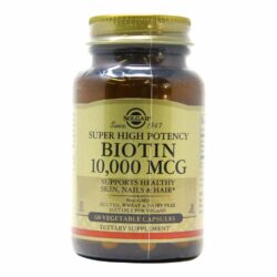 Biotina 10.000 mg Solgar Alta Potência: Cabelos, Pele e Unhas Fortes e Saudáveis | 60 Cápsulas Vegetarianas