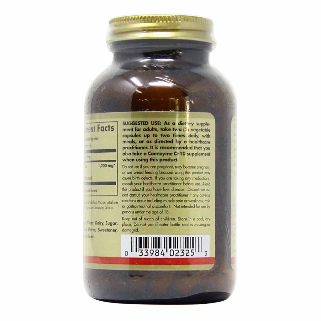 Solgar Levedura de Arroz Vermelho 600 mg - 120 Cápsulas Vegetarianas: Seu Aliado Natural para o Bem-Estar Cardíaco - Imagem 3