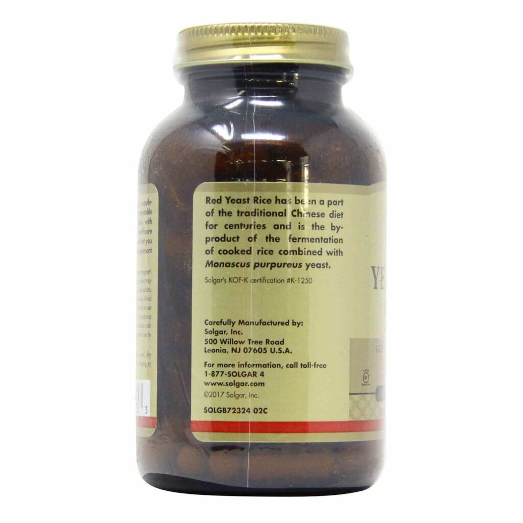 Solgar Levedura de Arroz Vermelho 600 mg - 120 Cápsulas Vegetarianas: Seu Aliado Natural para o Bem-Estar Cardíaco - Imagem 4