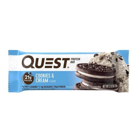 Barra de Proteína Cookies & Cream Quest Nutrition 60 gr - 12 Unidades