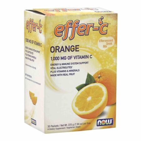 Now Foods Effer-C Laranja 30 Pacotes: Vitamina C Efervescente para Imunidade - Imagem 2