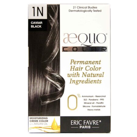 AEQUO®, Coloração Permantente Natural para o Cabelo, 1 N Caviar Preto - Uma Aplicação