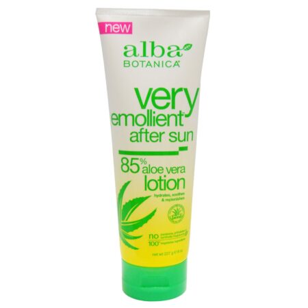 Alba Botanica, Loção Após o Sol com Aloe Vera a 85% - Muito Emoliente - 8 oz (227g)