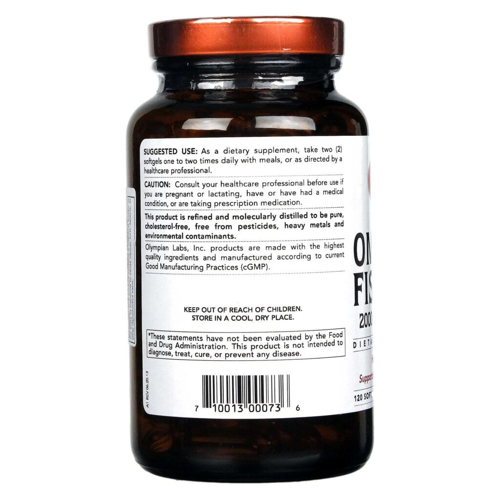 Olympian Labs Ômega-3 Óleo de Peixe - 120 Cápsulas Essenciais para Saúde Cardiovascular - Imagem 3