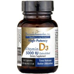 Harmonic Innerprizes Vitamina D3 5000 UI - 60 Cápsulas | Essencial para Imunidade e Ossos Fortes no Brasil