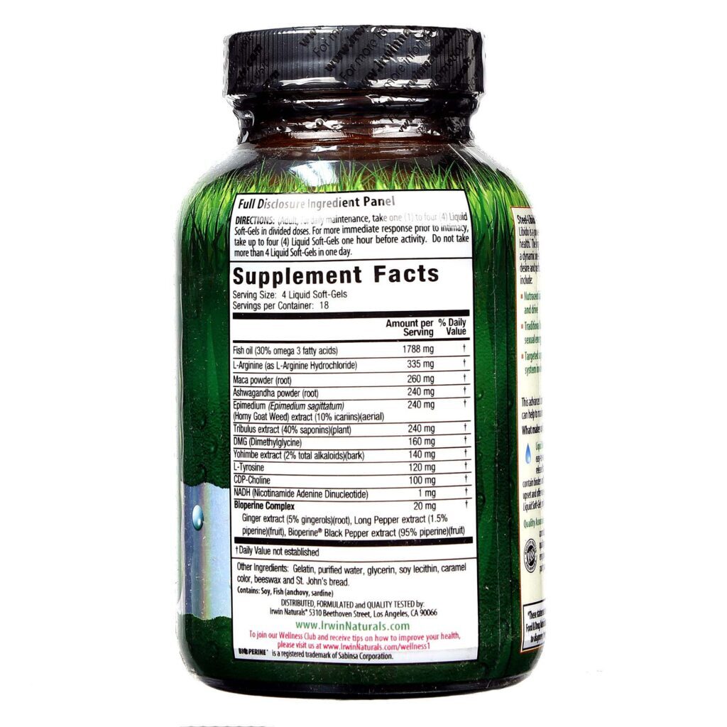 Irwin Naturals Steel-Libido 75 Cápsulas em Gel: Potencialize Sua Energia e Vitalidade - Imagem 2